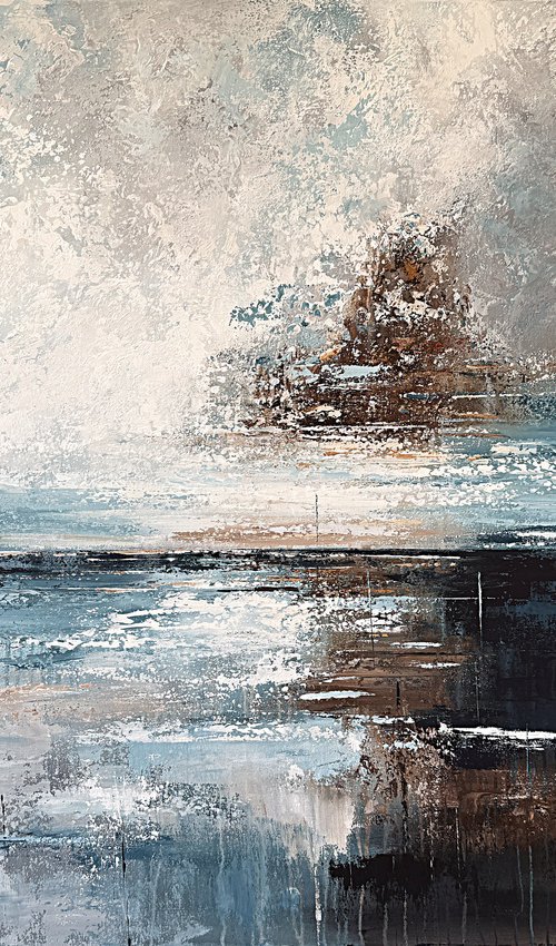Tides of Illumination-blue indigo seascape by Tatiana Malinovscaia