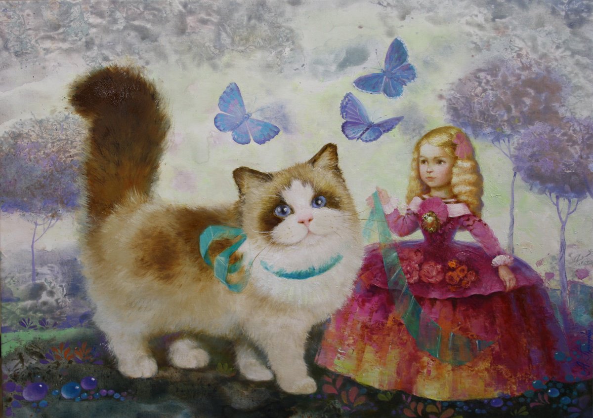 Impressionistic Animal Oil Painting By Alexandr Dobrodiy, 28 X 20, ???? ???????.????, Original Artwork