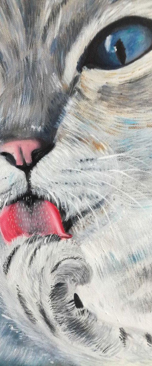 Cat's pleasure by Nataliia Plakhotnyk