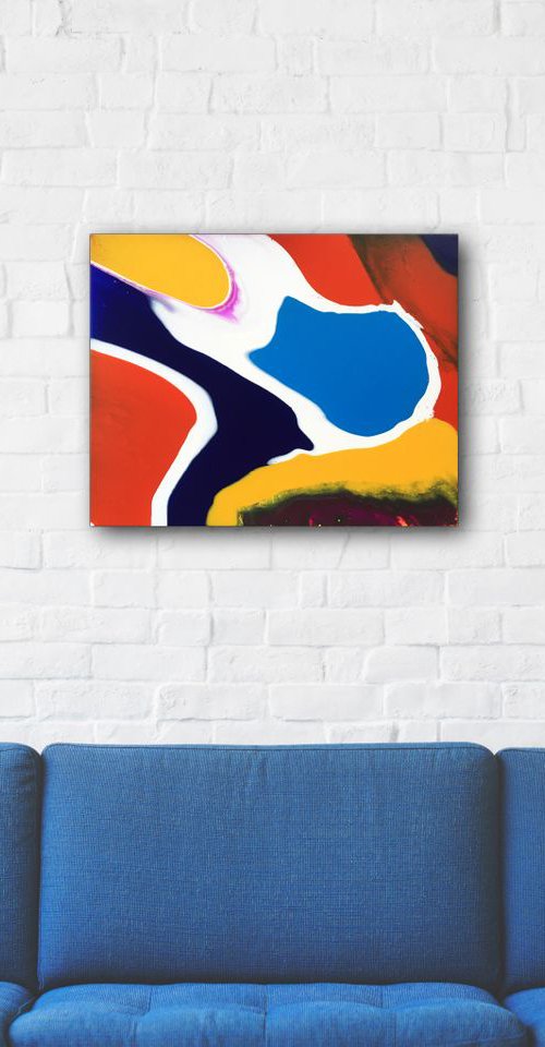 "Spilling Out" - FREE SHIPPING to the USA - Original Abstract PMS Acrylic Painting - 20 x 16 inches by Preston M. Smith (PMS)