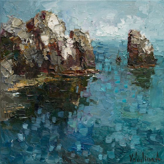 Rocky seascape - Original oil painting