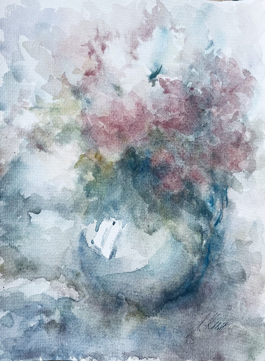 Impressionistic Watercolour , Hydrangea 10 2024 By Elena Klyan, 8 X 11, Artwork For Sale On Artfinder