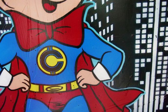 Cryptoboy Rules 140cm x 100cm Crypto Richie Rich Textured Urban Pop Art