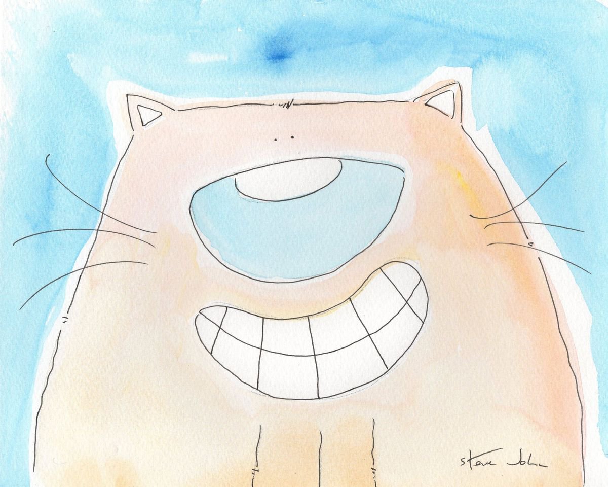 The cat with the Cheesy Grin by Steve John