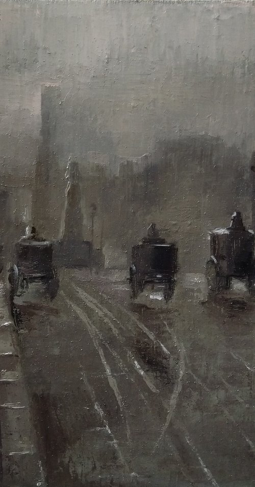 Old Paris (50x40cm, oil painting, impressionistic) by Kamsar Ohanyan