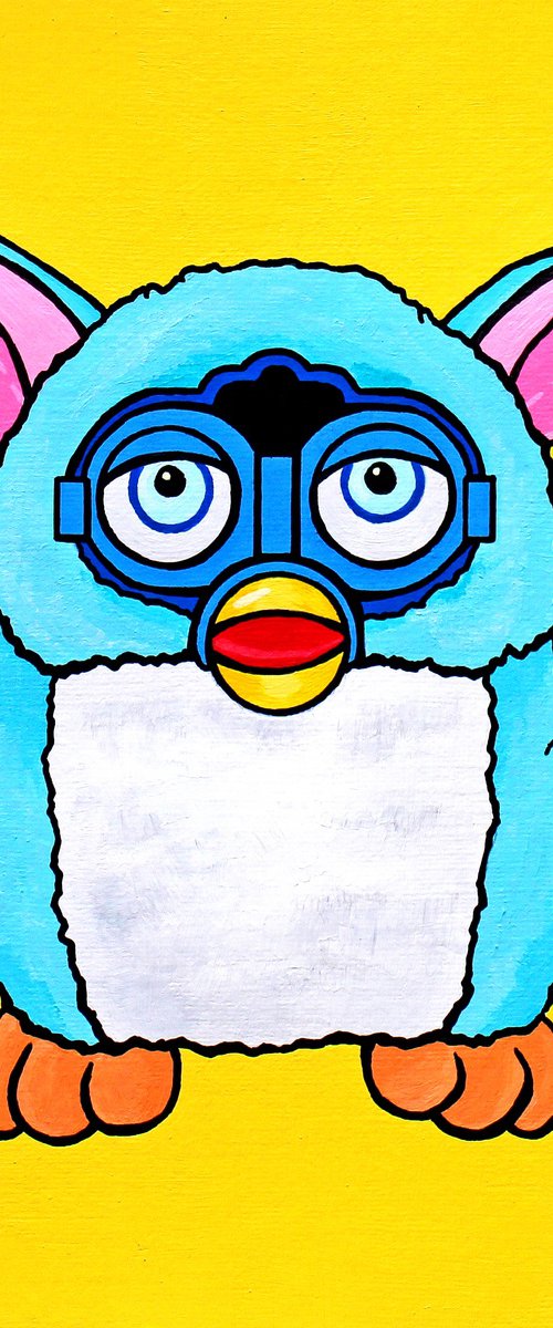 Furby Toy A5 Pop Art Painting by Ian Viggars