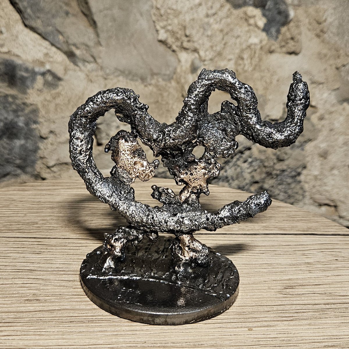 Organic Still Life Sculpture By Philippe Buil, 5 X 4", Zodiac Sign Aquarius 6-25, Original Artwork