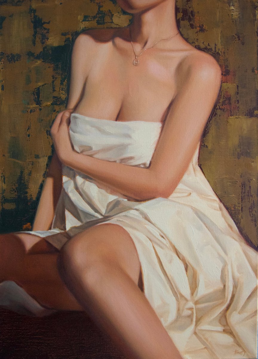 Photorealistic Oil Painting , Self-Portrait 1 By Anna Bernadskaya, 20 X 28, Artwork For Sale On Artfinder