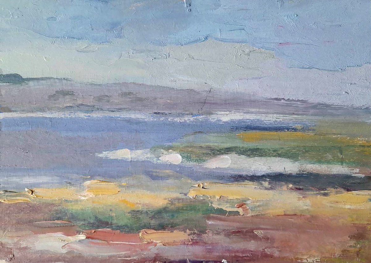 Impressionistic Landscape Oil Painting By Ivan Kovalenko, 11 X 7, Spring Day, Original Artwork