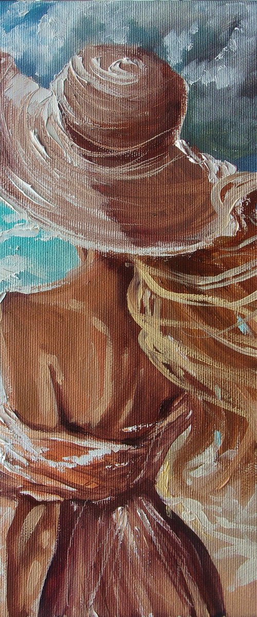 " WAITING FOR HOLIDAY IN HAT " by Monika Luniak