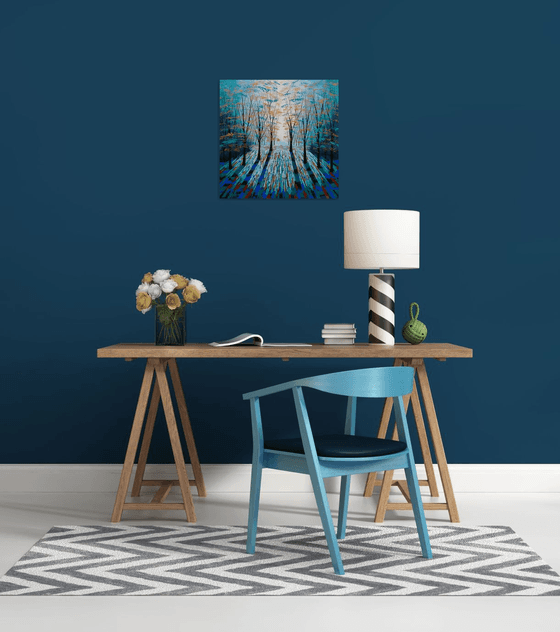 Golden Blue Forest Light