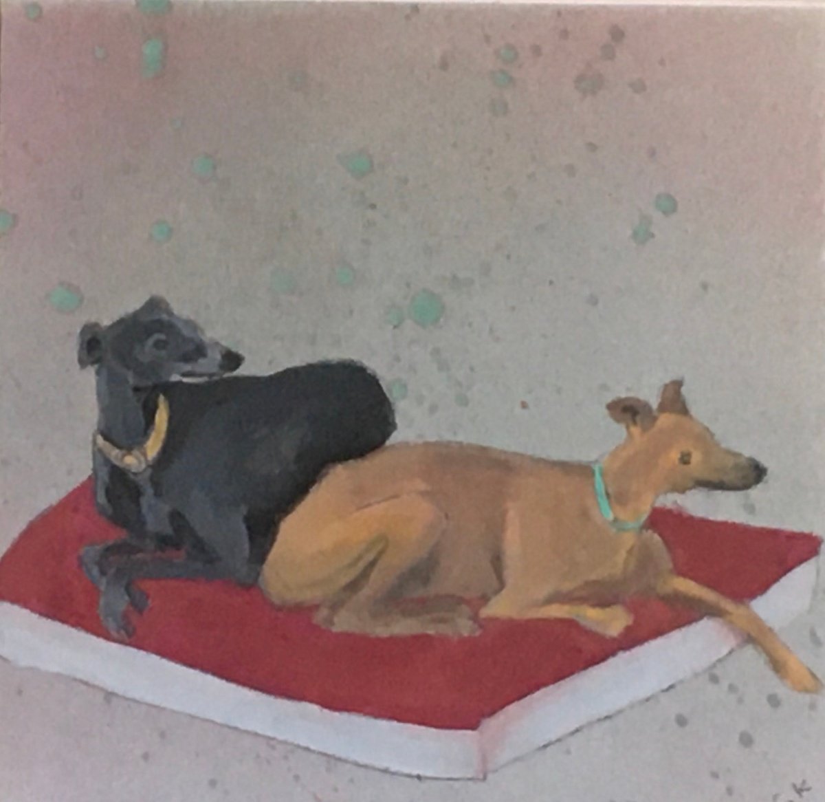 Two whippets by Chihiro Kinjo