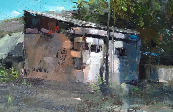 Village(30x40cm, oil painting, ready to hang)