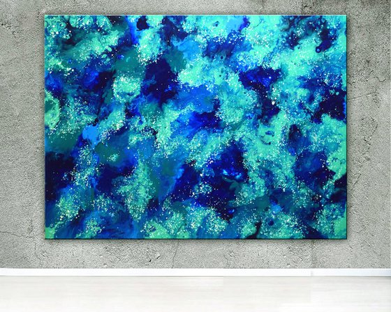 Deep Ocean - Large Abstract Painting 36" x 48"