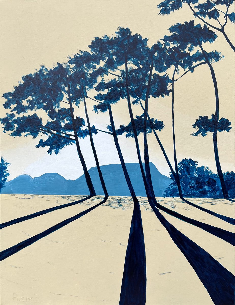 Landscape Acrylic Painting By Cadiou Frederic, 20 X 26, 20:14 At Cap Coz, Original Artwork