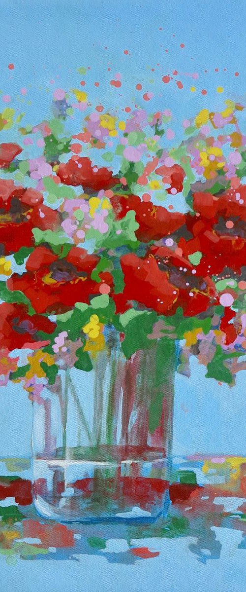 Vibrant poppies by Marilene Salles