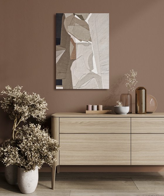 "Bella 4" Textured abstract geometric art