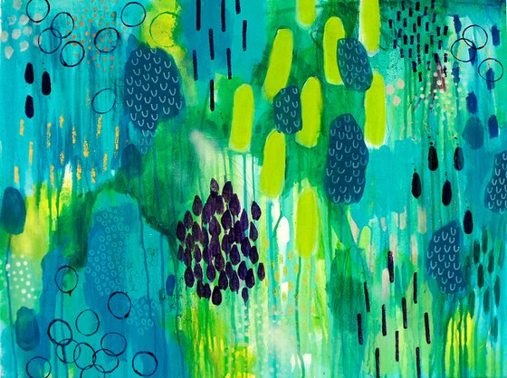 Emerald Lake Abstract Painting