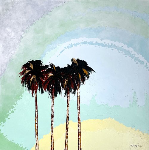 Palms on a misty day by Eileen Lunecke