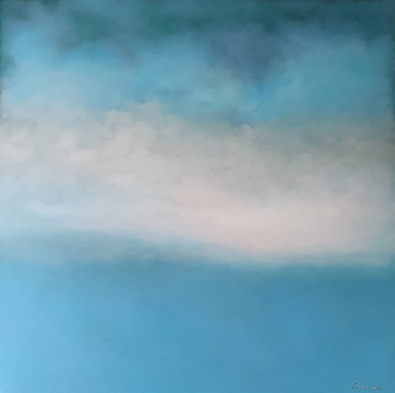 Tender Deep Vibes / Blue seascape oil painting