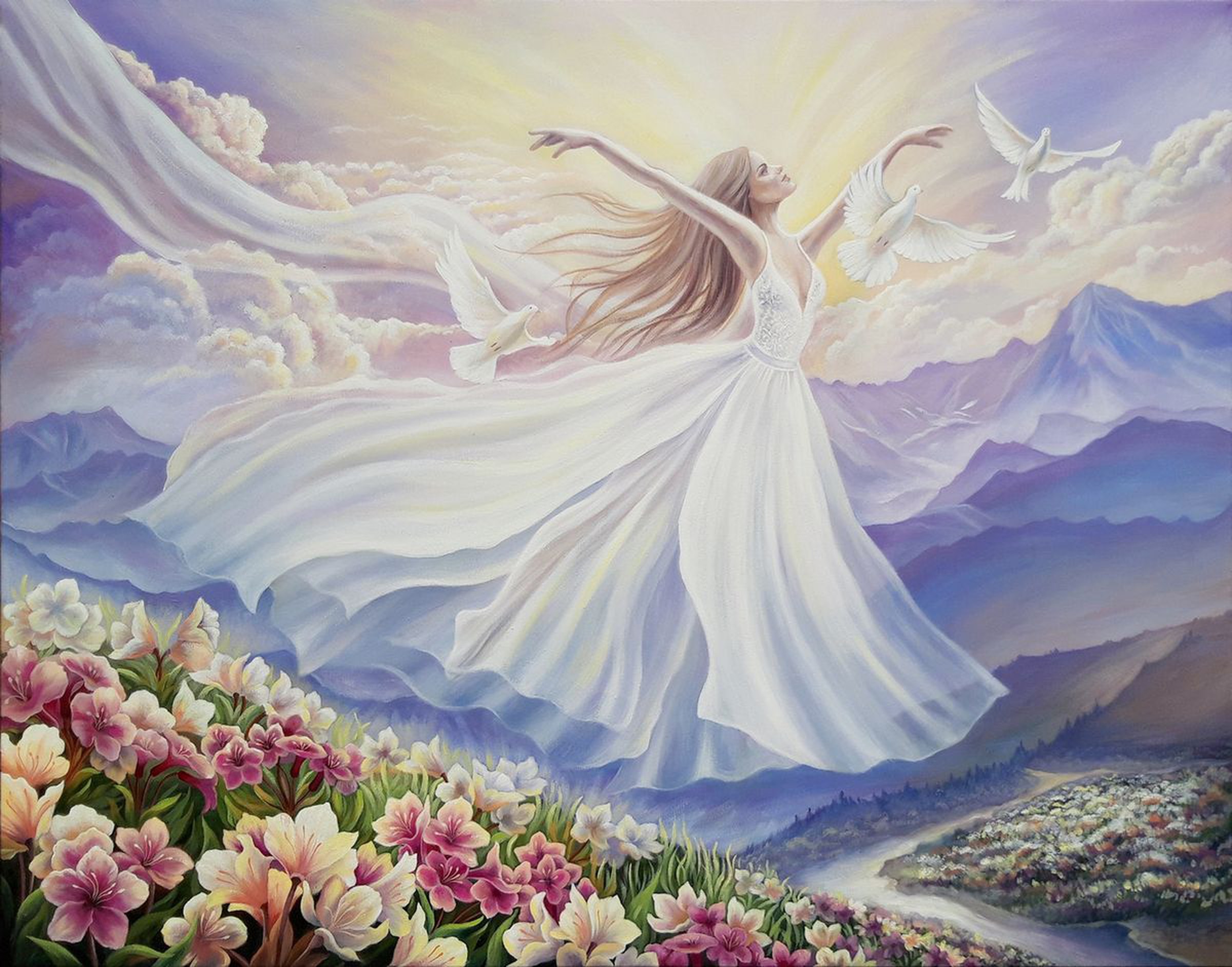 The Spirit Of Freedom Woman Painting Fantasy Artfinder
