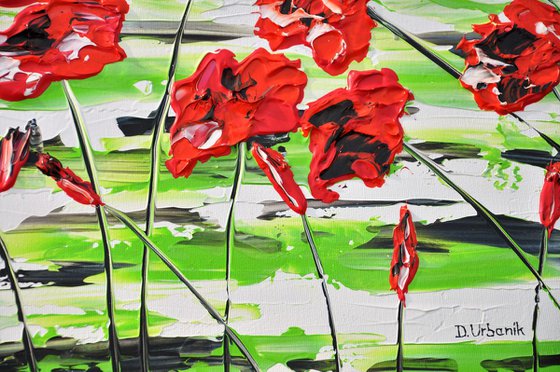 Red Poppies 100x40cm