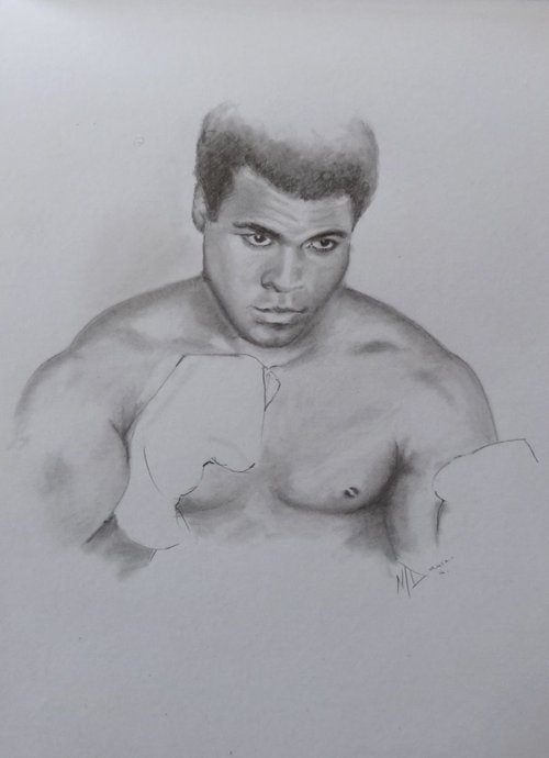 Cassius Marcellus Clay, Mohamed Ali by Mel Davies Original Art
