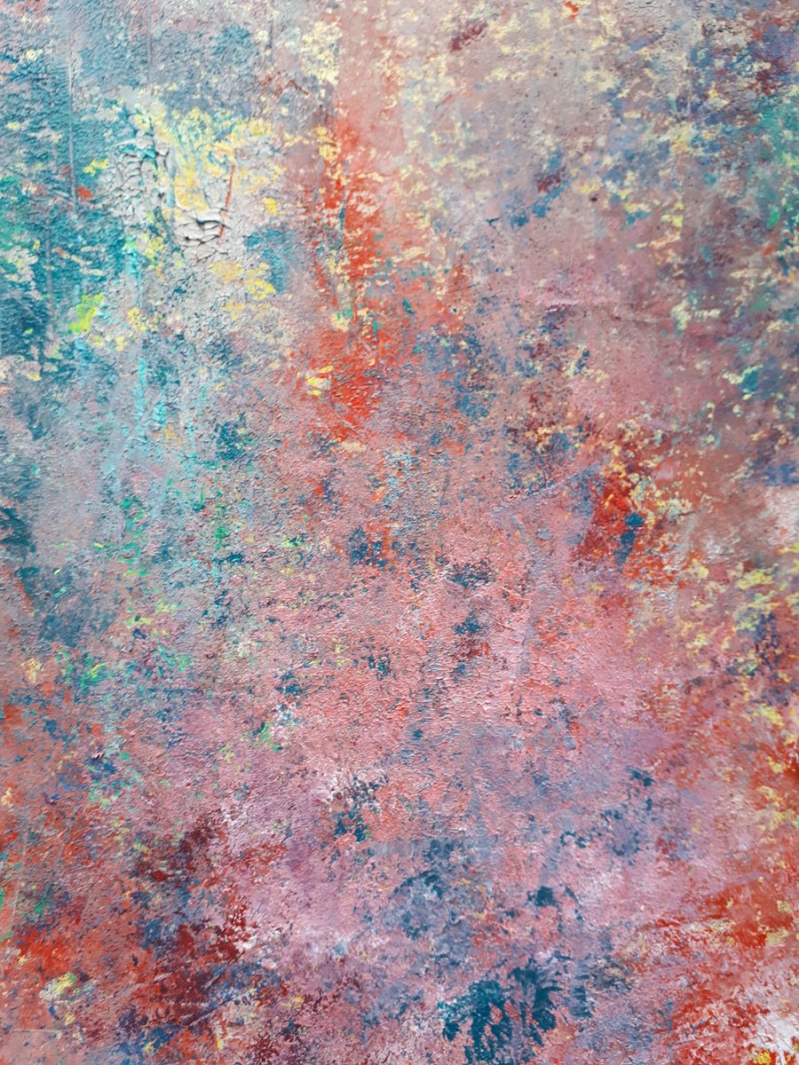 Abstract Oil Painting By Olga Onopko, 19 X 27", Abstract Romance, Original Artwork