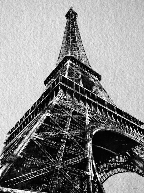Eiffel Tower BW by Marlene Watson