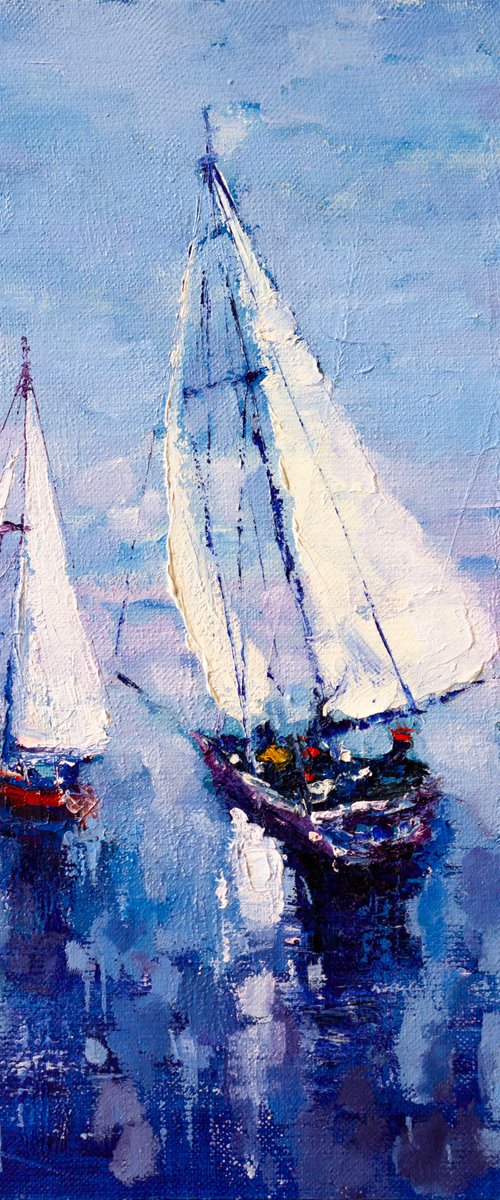 White sails by Aleksandr Neliubin