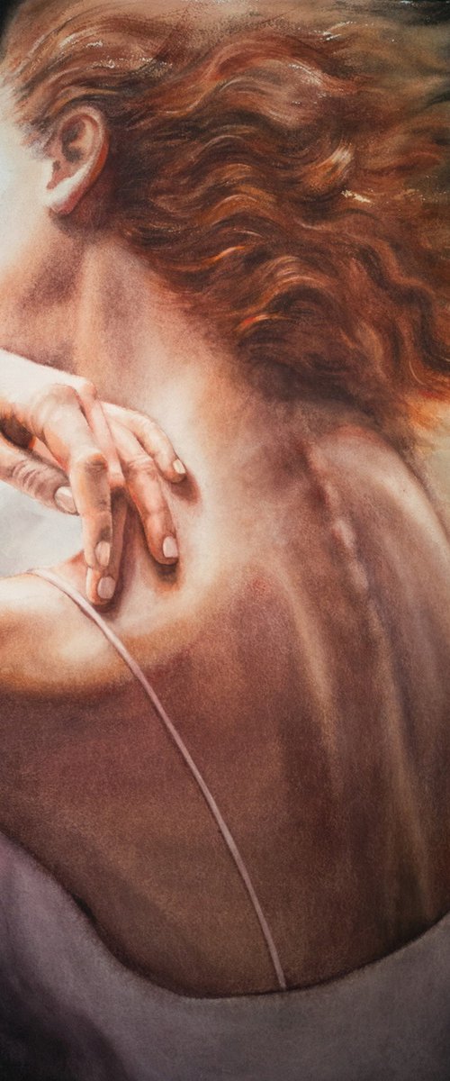 Back of a ballerina sitting by Olga Beliaeva Watercolour