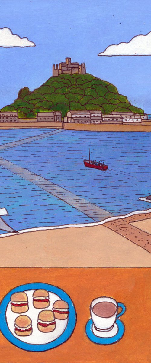 Cream tea overlooking St Michael's Mount by Tim Treagust