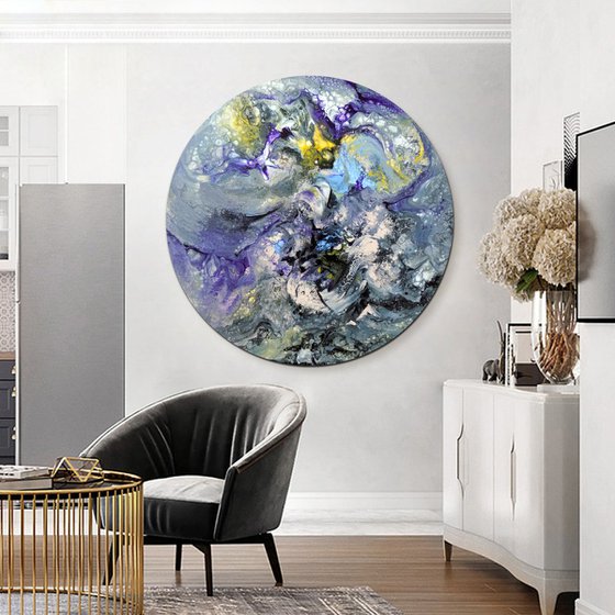 Abstract round painting contemporary art