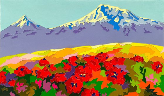 Poppy field of Mount Ararat