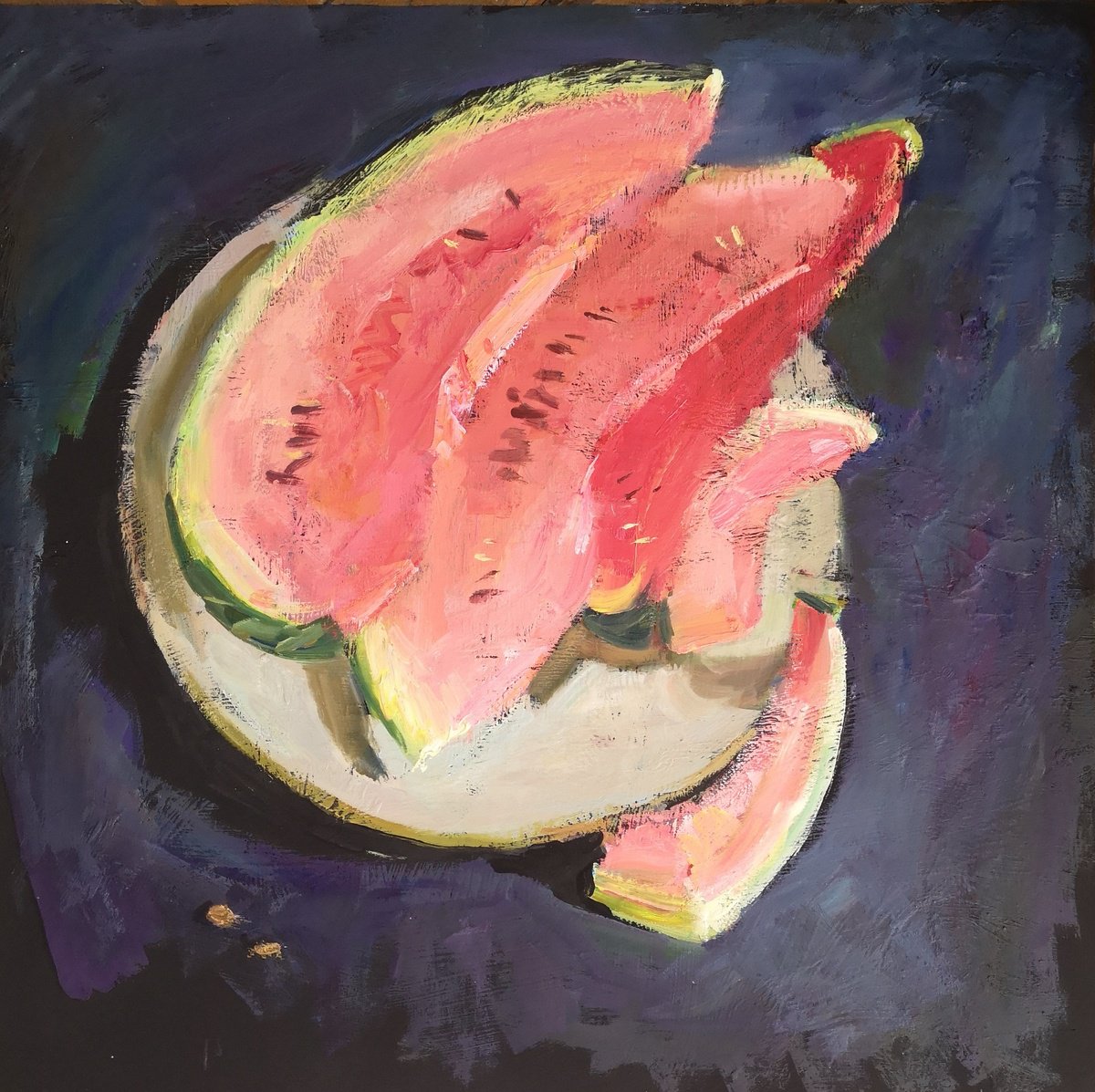 Impressionistic Still Life Oil Painting By Olga Samar, 16 X 16", Summer Aroma, Original Artwork