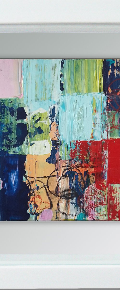 Framed ready to hang original abstract  - Graffiti #4 by Carolynne Coulson