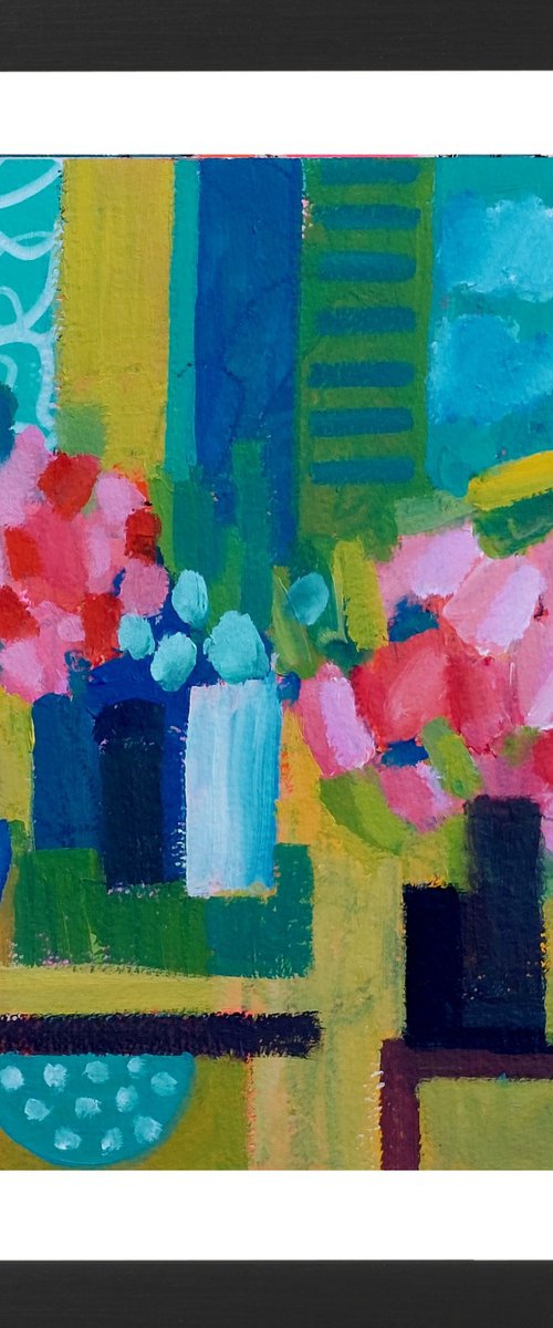 Still Life with Pink Flowers by Jan Rippingham
