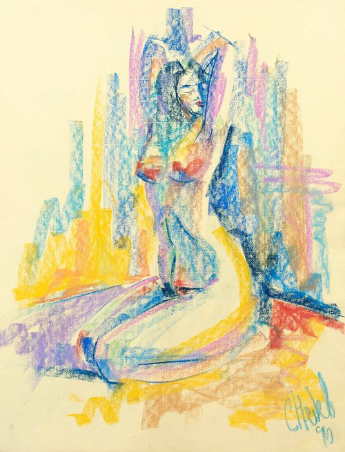 Sitting Nude by Slav Nedev