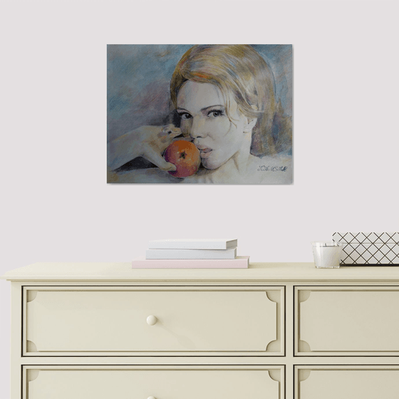 Watercolor portrait - sweet apple(30x40cm, watercolor, paper)
