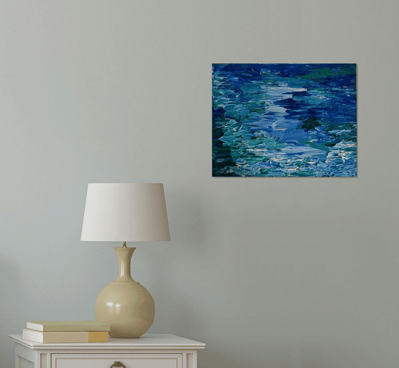 LE JARDIN DE MONET  inspired Monet- EXCLUSIVE ARTFINDER , ACRYLIC PAINTING WELL TEXTURED , SPECIAL PRICE - NEWEST PALETTE KNIFE PAINTING