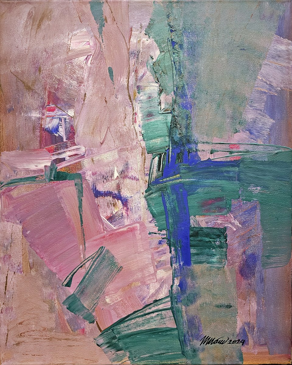 Abstract Acrylic Painting By Taidakov Nikolai, 19 X 24", Evening Scent, Original Artwork