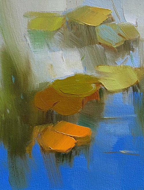 Pond, Original oil painting, Handmade artwork, One of a kind by Vahe Yeremyan