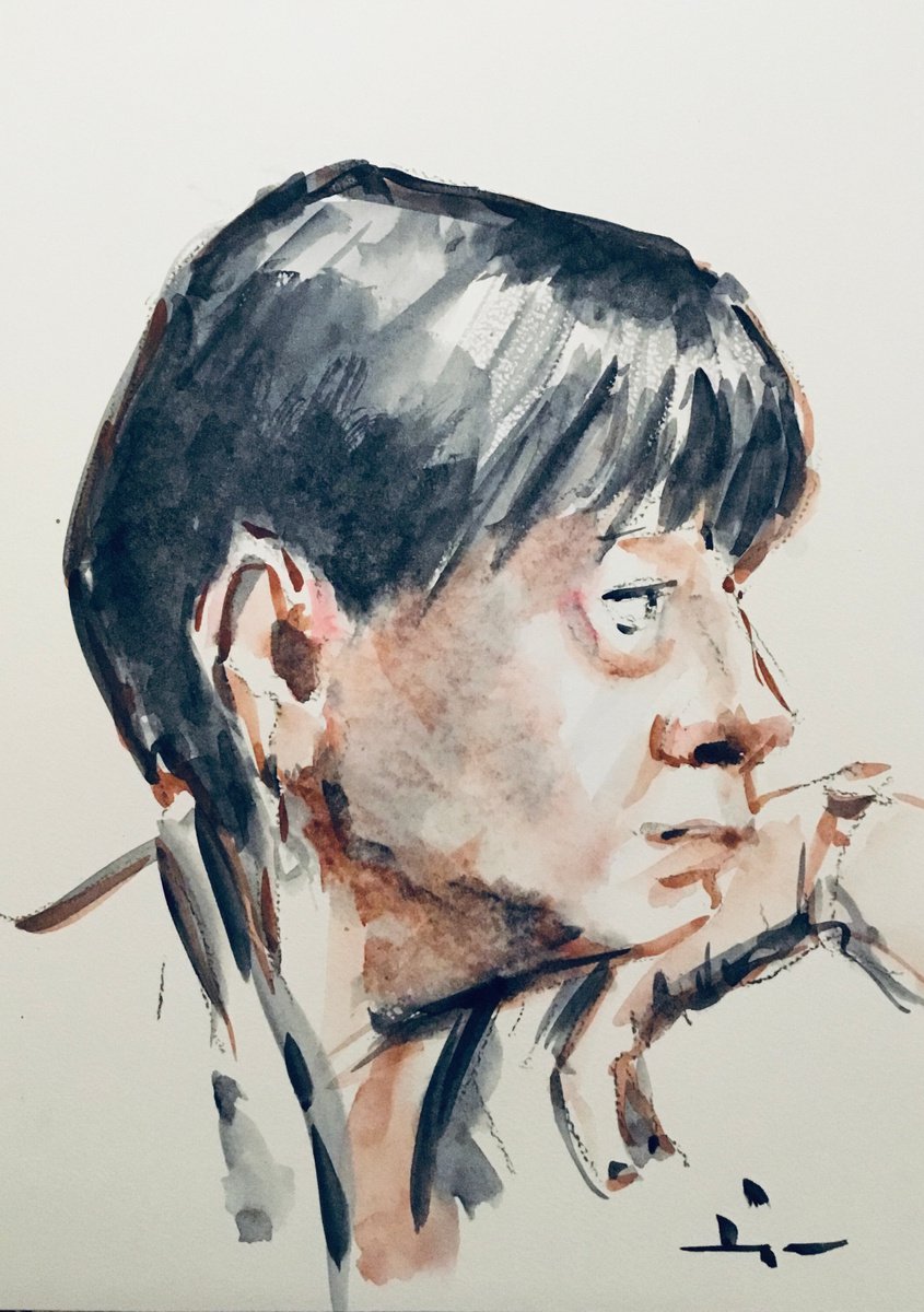 Watercolor Portrait Study 2021 #3 by Dominique Deve