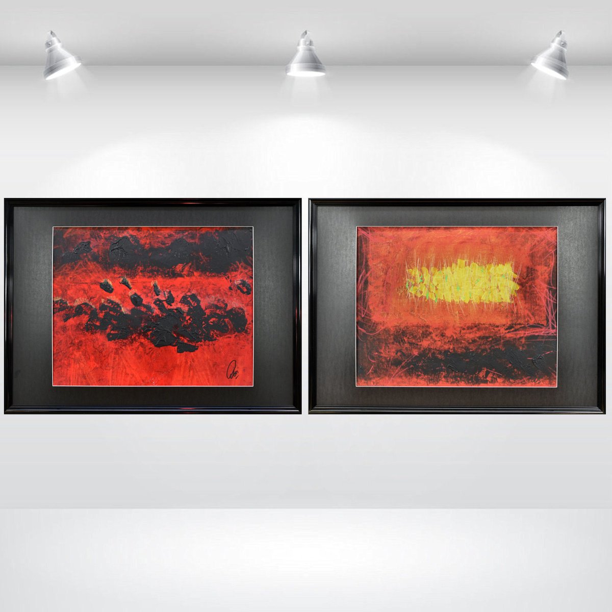 Abstract Acrylic Painting By Edelgard Schroer, 57 X 21, Ignition, Original Artwork