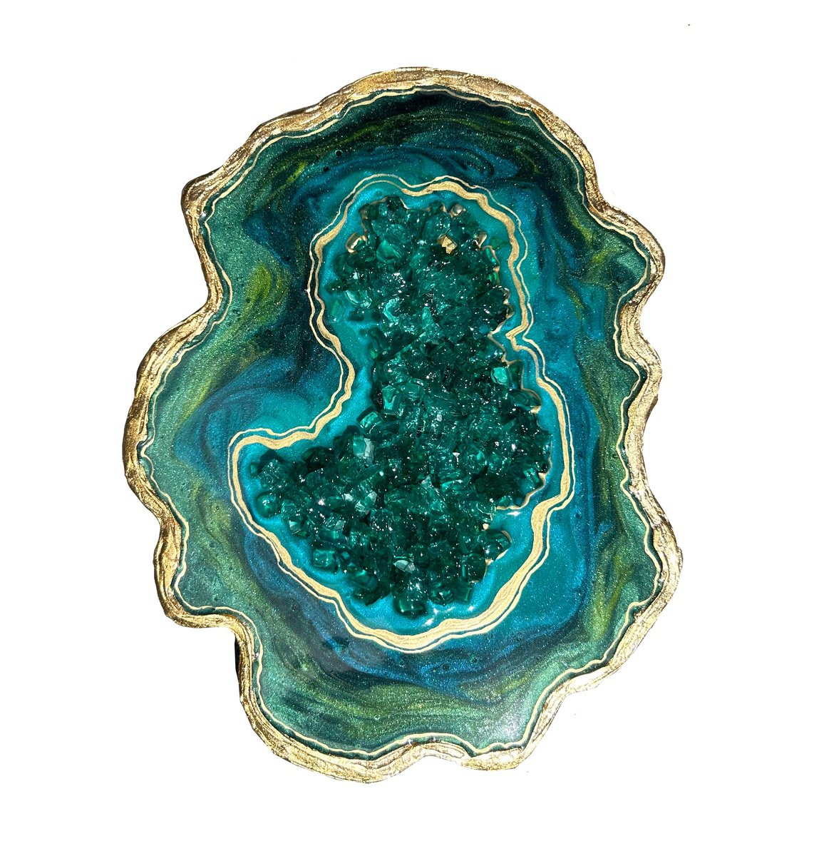 Abstract Sculpture By Alexandra Dobreikin, 8 X 11, Little Gem. Malachite Series., Original Artwork