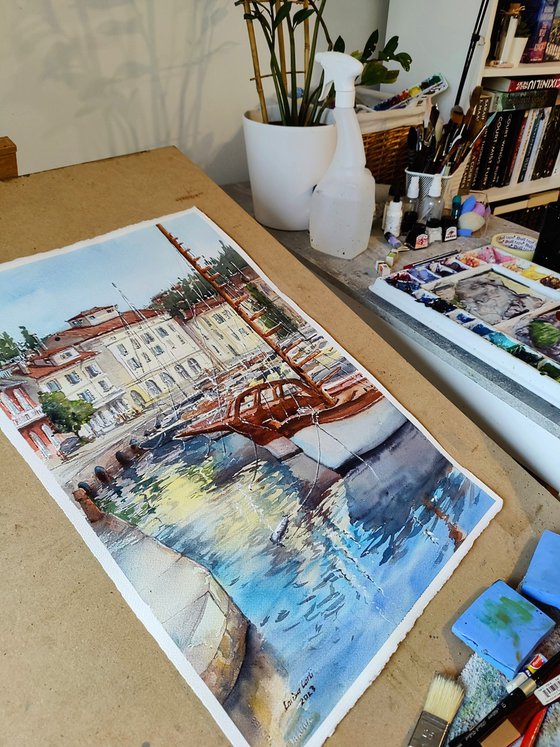 Beautiful even in winter | Piran Original watercolor painting