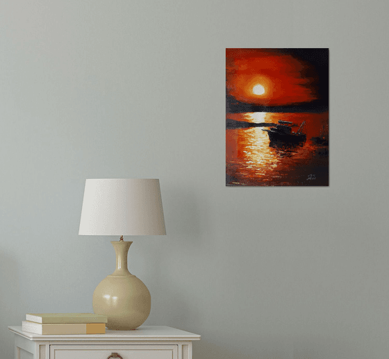 Sunset /  ORIGINAL OIL PAINTING