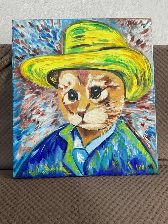 Pensive Cat  La Van Gogh