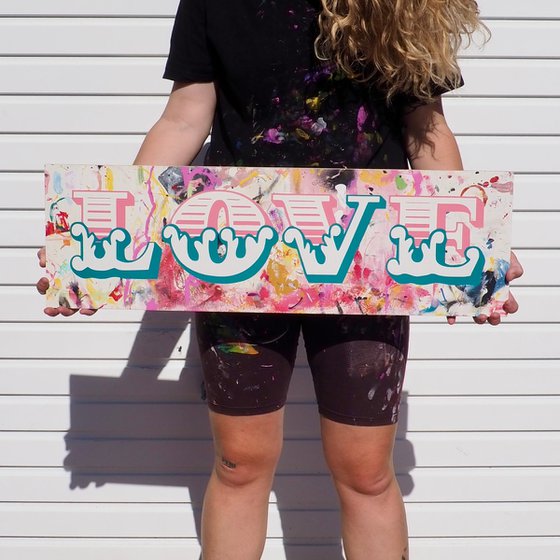 Love. Fairground Font Bench Off-Cut