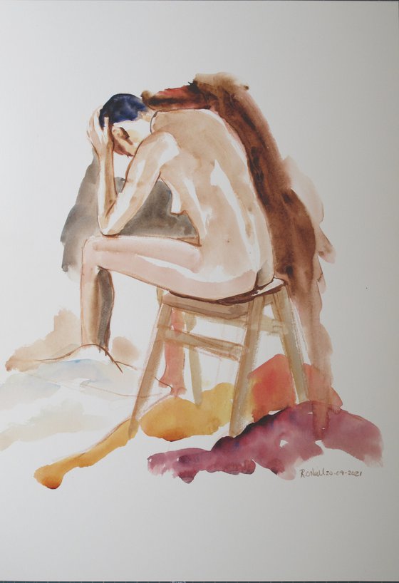 Seated female nude